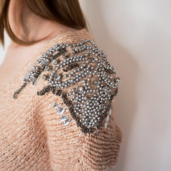 PATRIZIA PEPE Beige Cable Knit Asymmetric Sweater - Picture 6 of 6